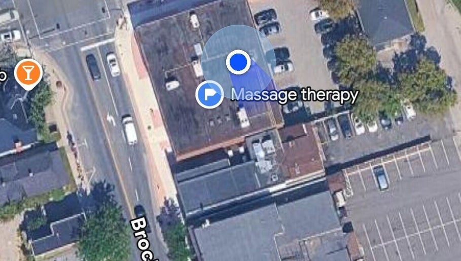 Aerial view of Ki Health and Wellness location in Whitby, Ontario, CA showing building and street layout.