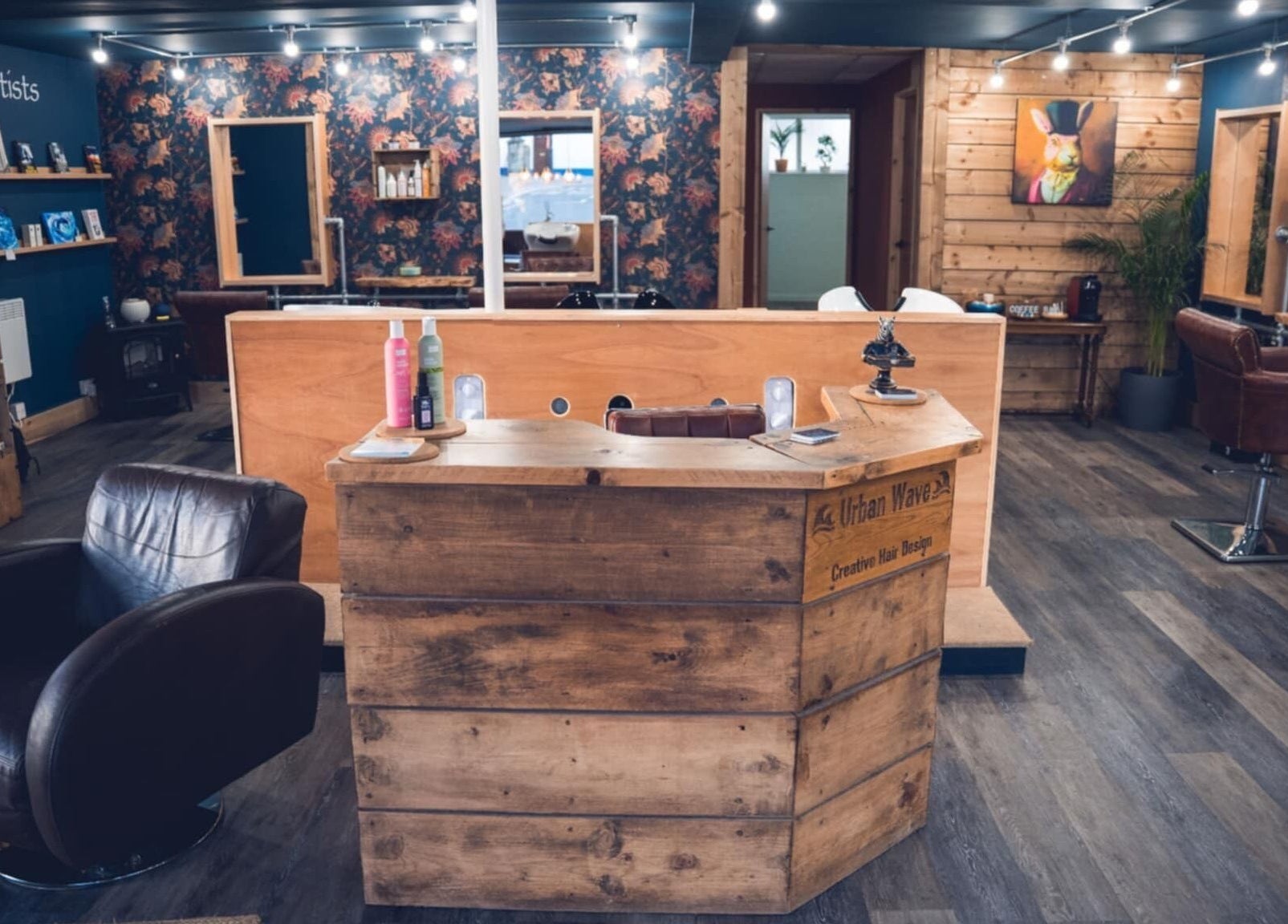 Urban Wave salon in Northam, England, GB featuring a modern, stylish interior with wooden decor.