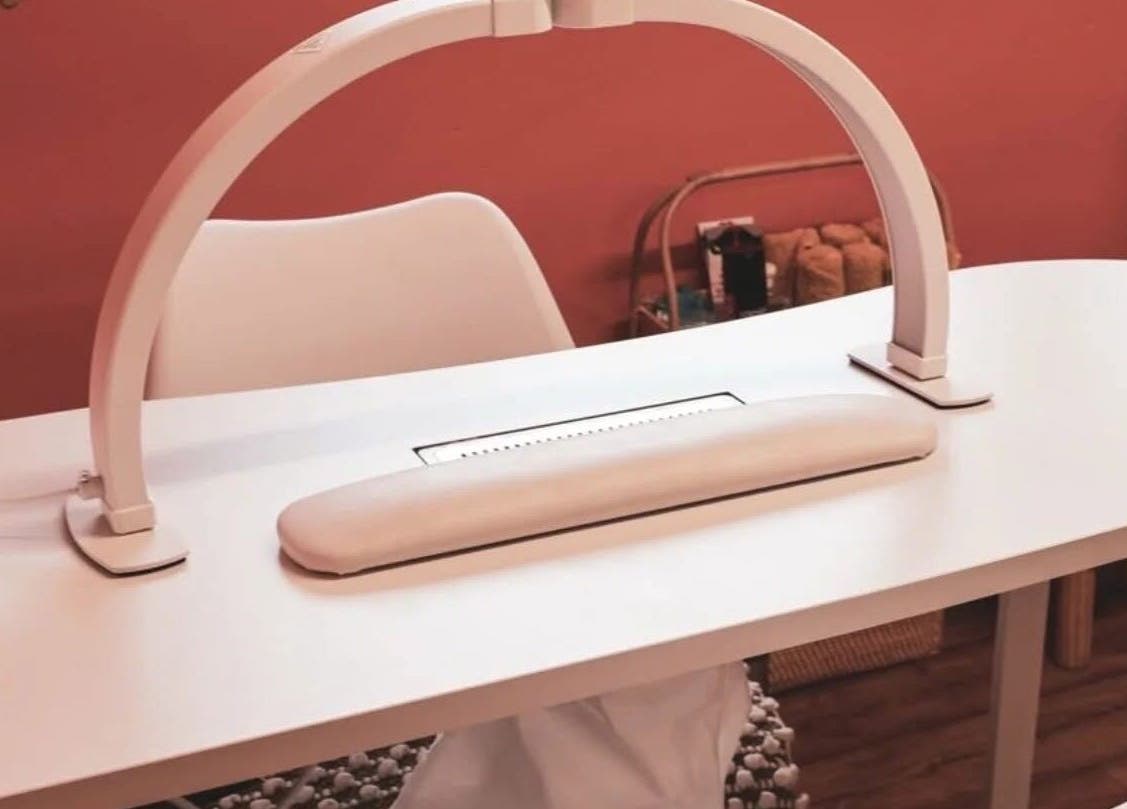 Elegant nail station at Ocean Nails Studio in Northam, England, GB. Perfect for a relaxing manicure experience.