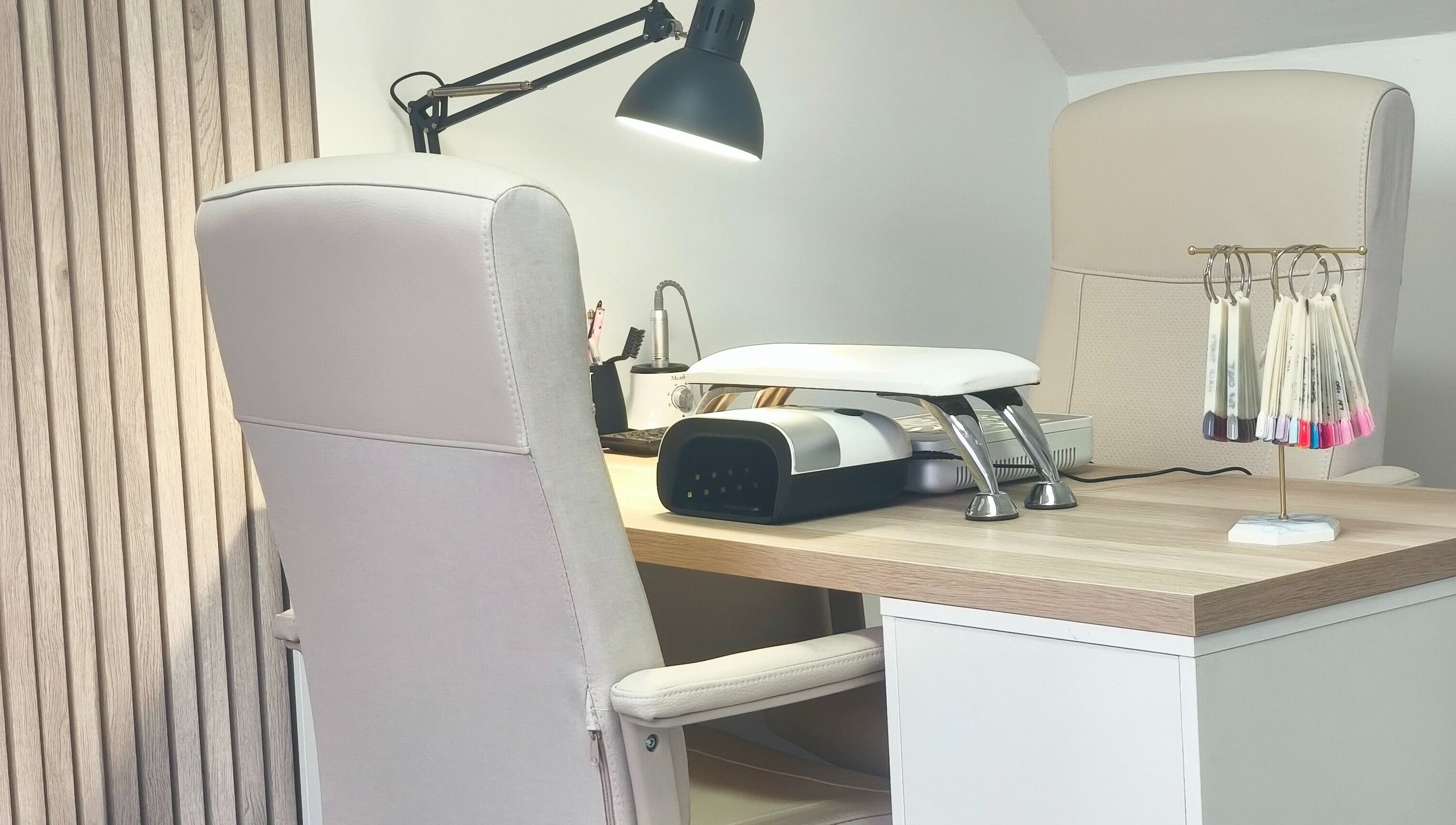 Luxurious nail workstation at Sarah Dinan Nails in Ennis, County Clare, IE.