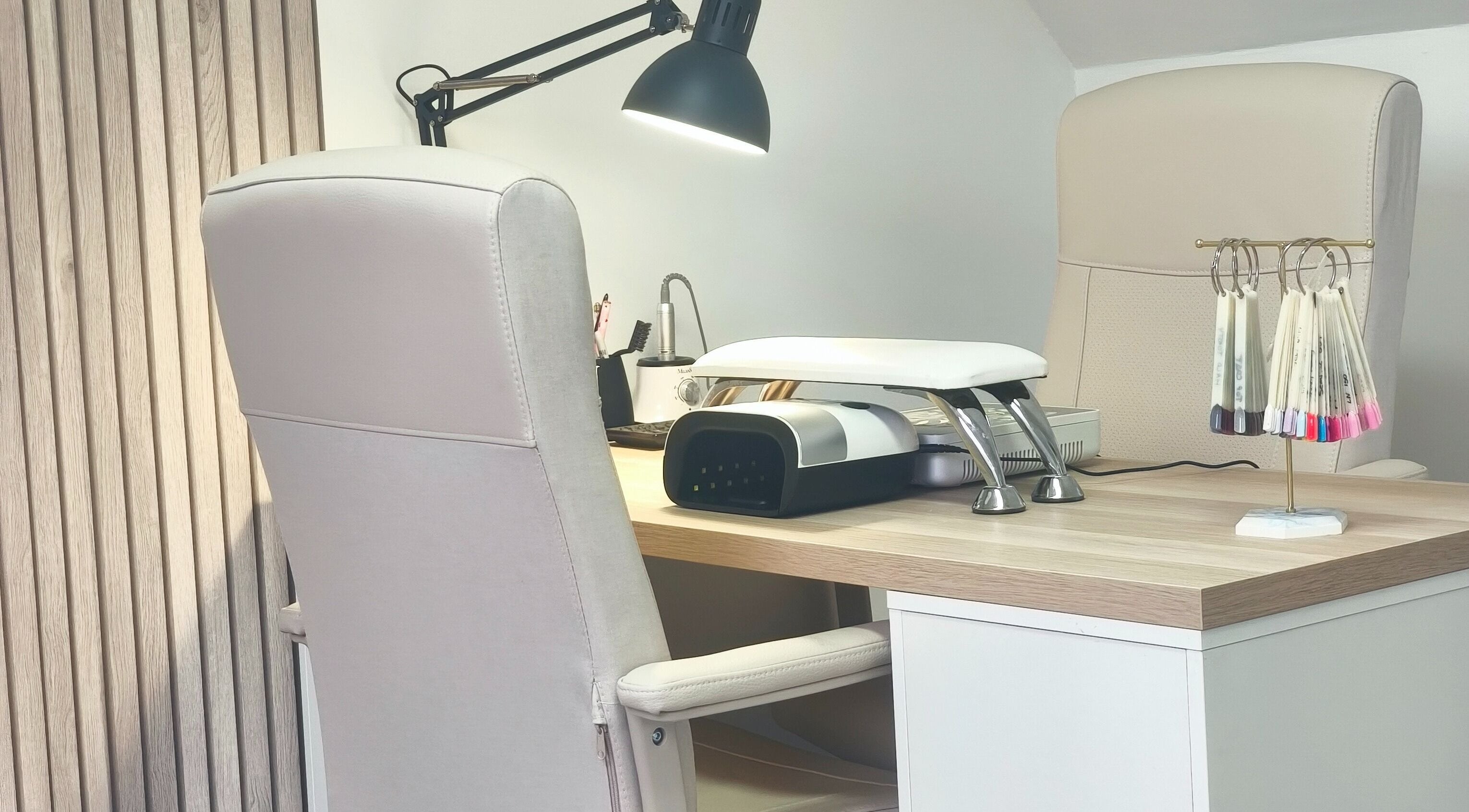 Luxurious nail workstation at Sarah Dinan Nails in Ennis, County Clare, IE.