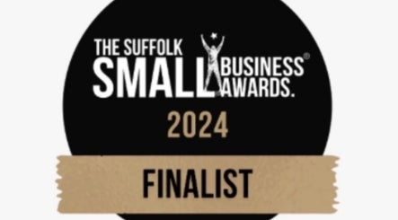 THE GLOSS finalist badge for 2024 Suffolk Small Business Awards in Lowestoft, England, GB.