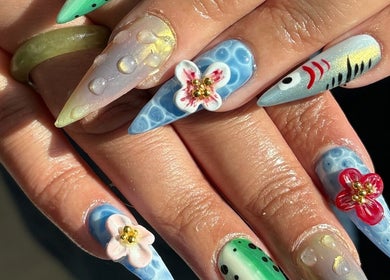 Intricate nail art at Brown Sugar Nail Spa **SUITE**, Philadelphia, Pennsylvania, US.