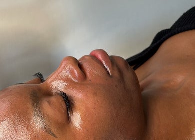 Close-up of a radiant facial treatment at Shxdy Skin Clinic, Manchester, England, GB.