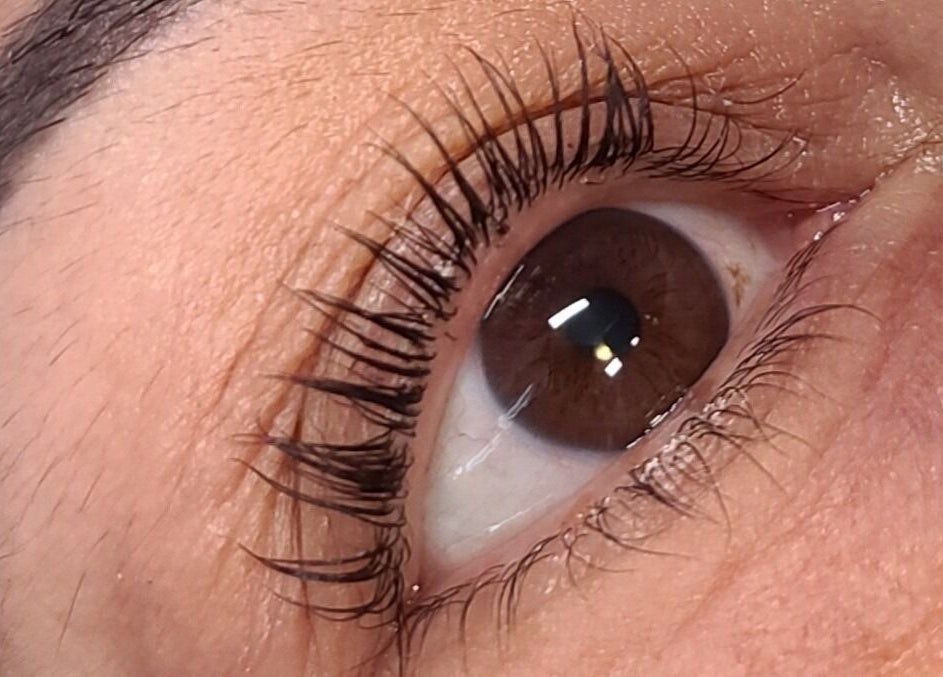 Close-up of lashes at La Beaute Haus (LBH), Calgary, Alberta, CA, highlighting lash extension artistry.