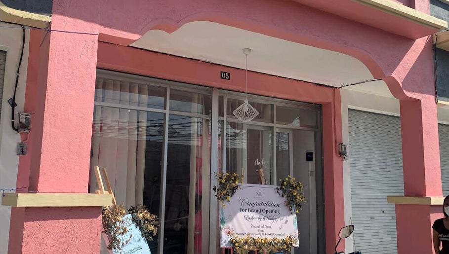 Nadya Lashes N CO front with pink facade in Bali, Bali, ID.
