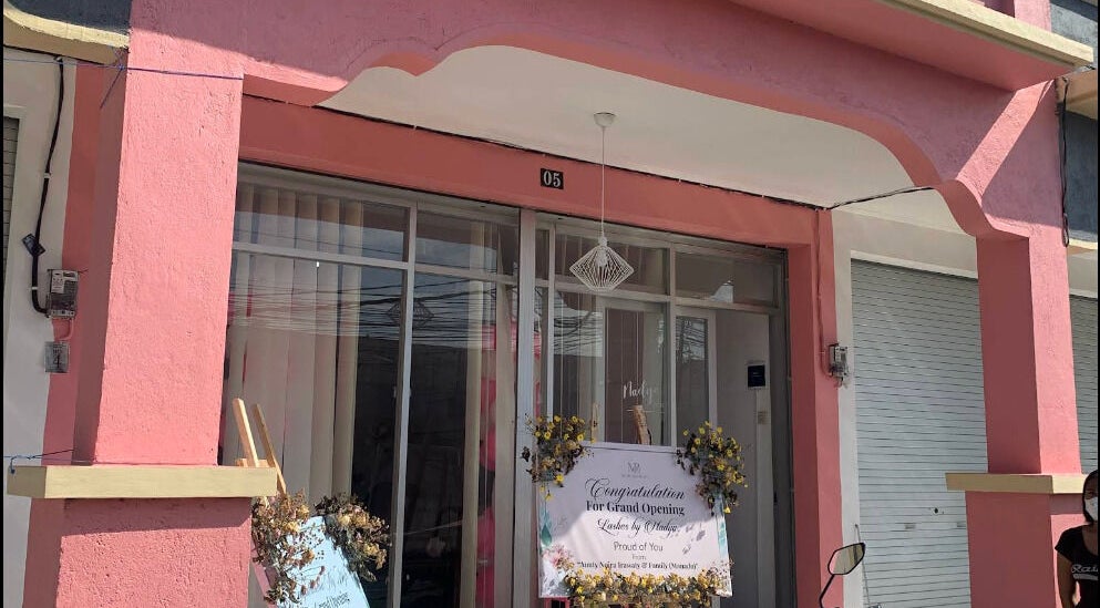 Nadya Lashes N CO front with pink facade in Bali, Bali, ID.