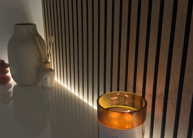 Ambient candlelight and decor at FIBA Clinic in Leeds, England, GB creating a soothing atmosphere.
