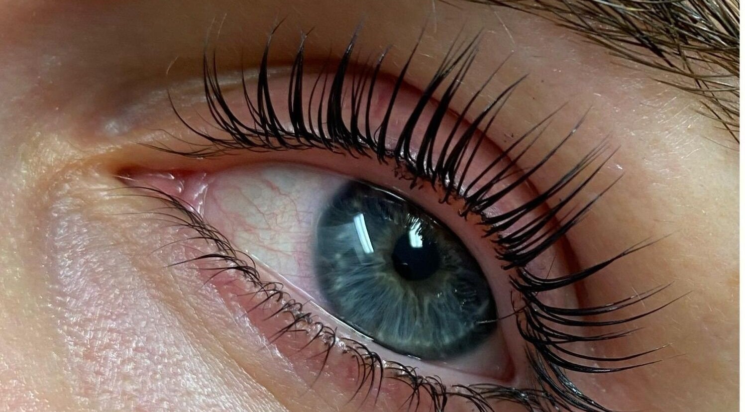 Close-up of professionally styled eyelashes at Shellz Brow Bar, Melbourne, Victoria, AU for perfect beauty.