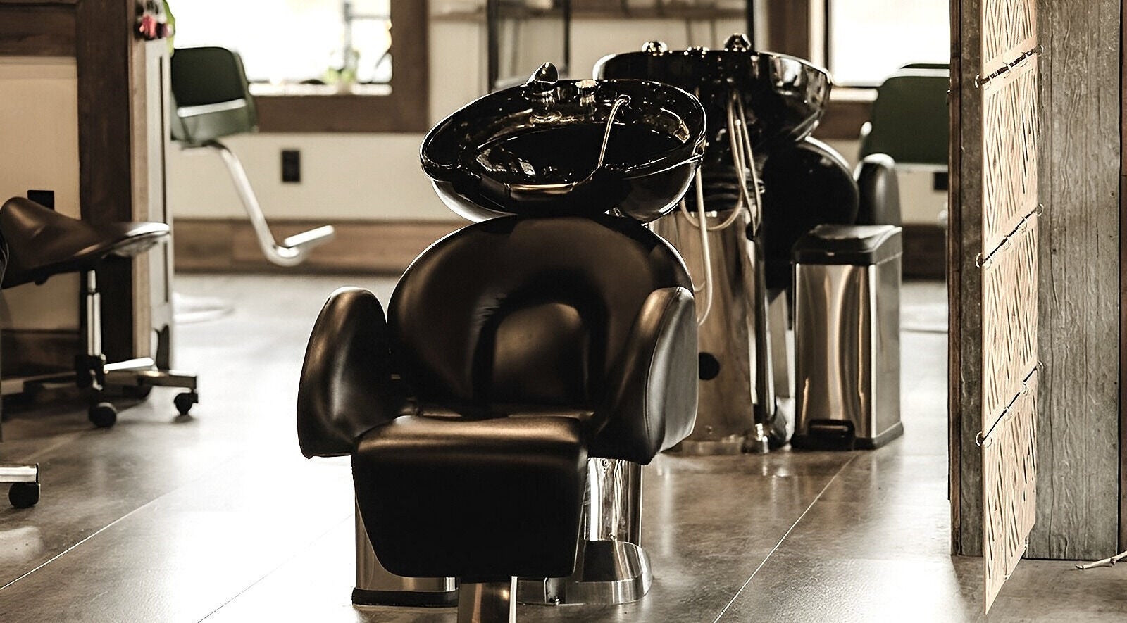 Modern hair washing station at Pura Vida Salon, Livingston, Montana, US, offering ultimate comfort and style.