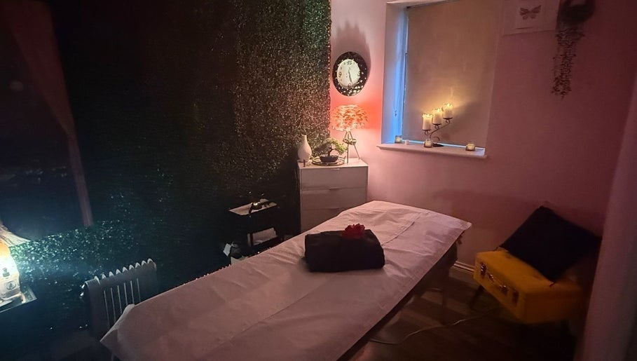 Cozy massage room at LBeauty, Limerick, County Limerick, IE, with soft lighting and relaxing ambiance.