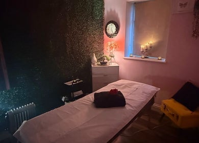 Cozy massage room at LBeauty, Limerick, County Limerick, IE, with soft lighting and relaxing ambiance.