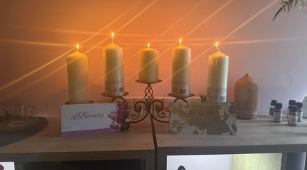 Elegant candle display at LBeauty, Limerick, County Limerick, IE, creating a calming spa ambiance.