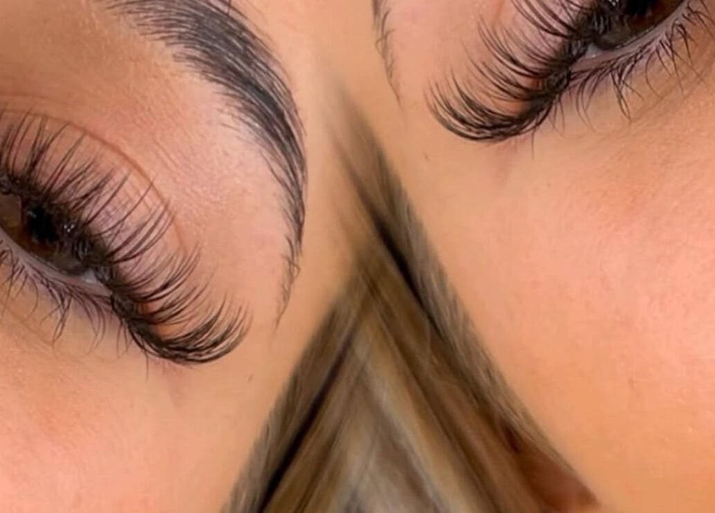 Close-up of elegant eyelash extensions from Lashes by Izzy, Mynydd Cynffig, Cymru, GB, showcasing detailed artistry.