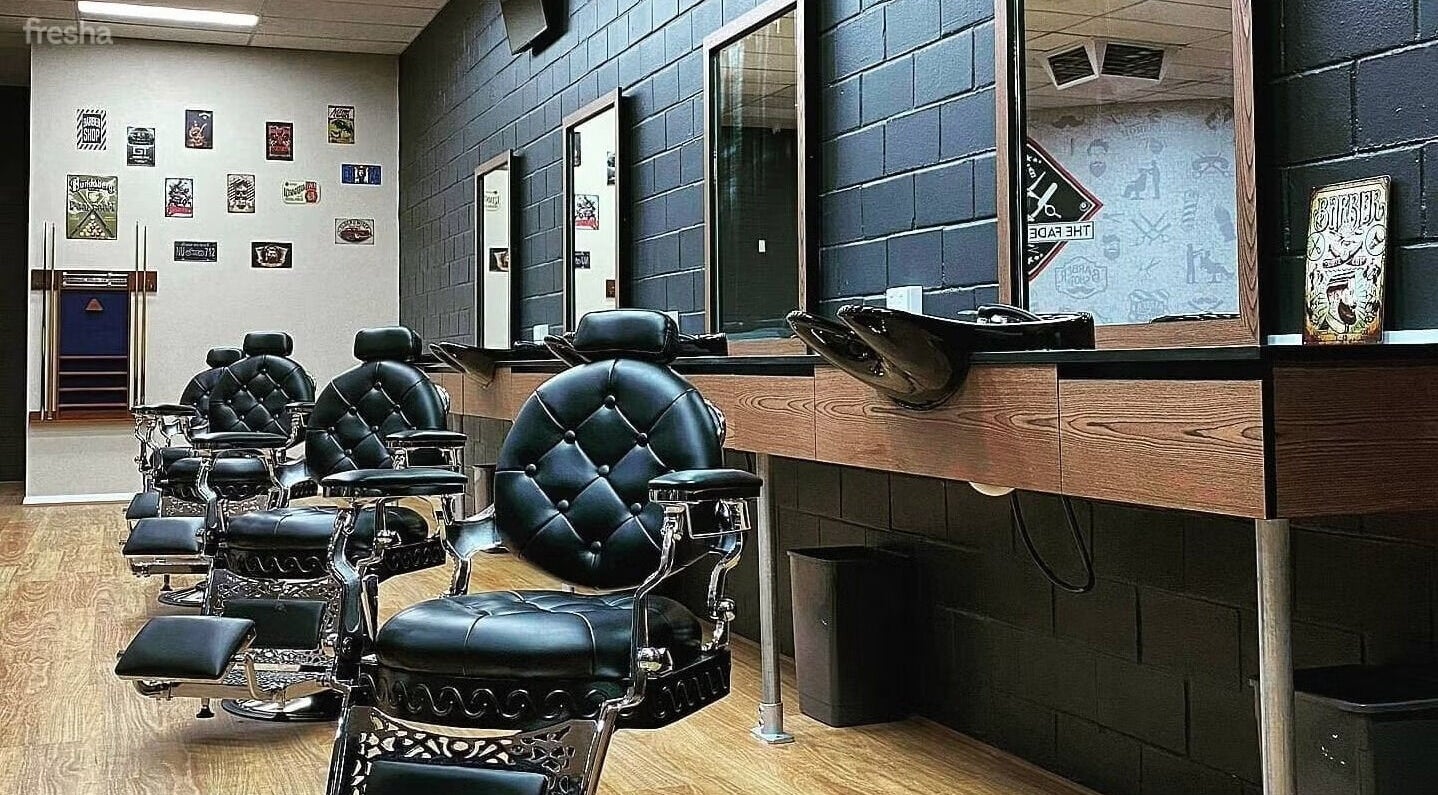 Modern barber chairs at The Fade Lounge - Currambine, Western Australia, AU. Stylish interior and elegant seating.