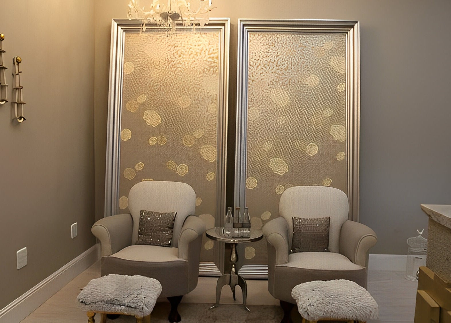 Luxurious seating at Serendipity Beauty Studio, George, Western Cape, ZA, offering a serene relaxation area.