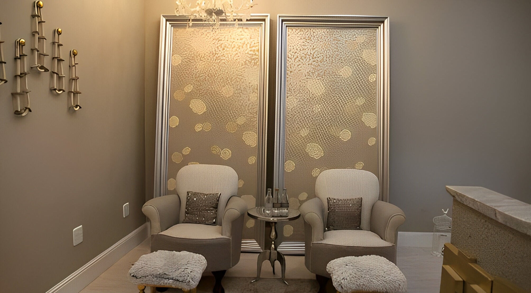 Luxurious seating at Serendipity Beauty Studio, George, Western Cape, ZA, offering a serene relaxation area.