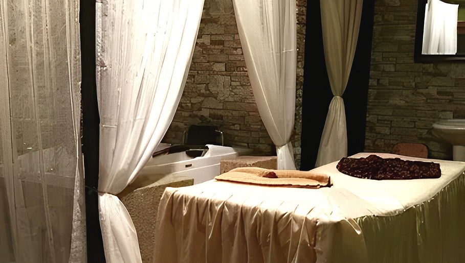 Serene spa treatment room at Ranting Spa Kepala Batas Penang, featuring a massage table. Kepala Batas, Penang, MY.