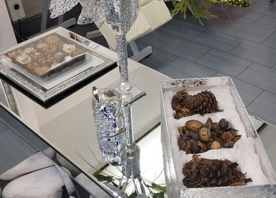 Elegant decor with silver owl at Need a Makeover Hair, Dudley, England, GB.