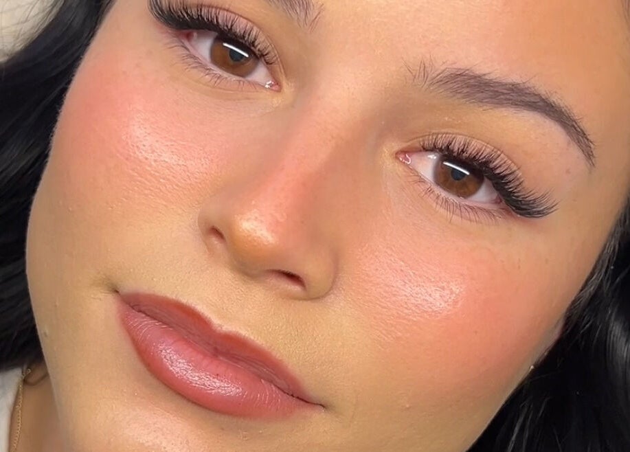 Close-up of lush eyelashes after treatment at Hillary Maria Lashes, Vancouver, British Columbia, CA.