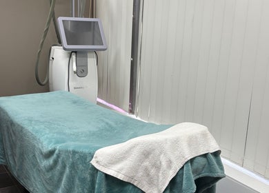 Calm treatment room at Hornsby Beauty Salon, Hornsby, New South Wales, AU featuring a massage table.