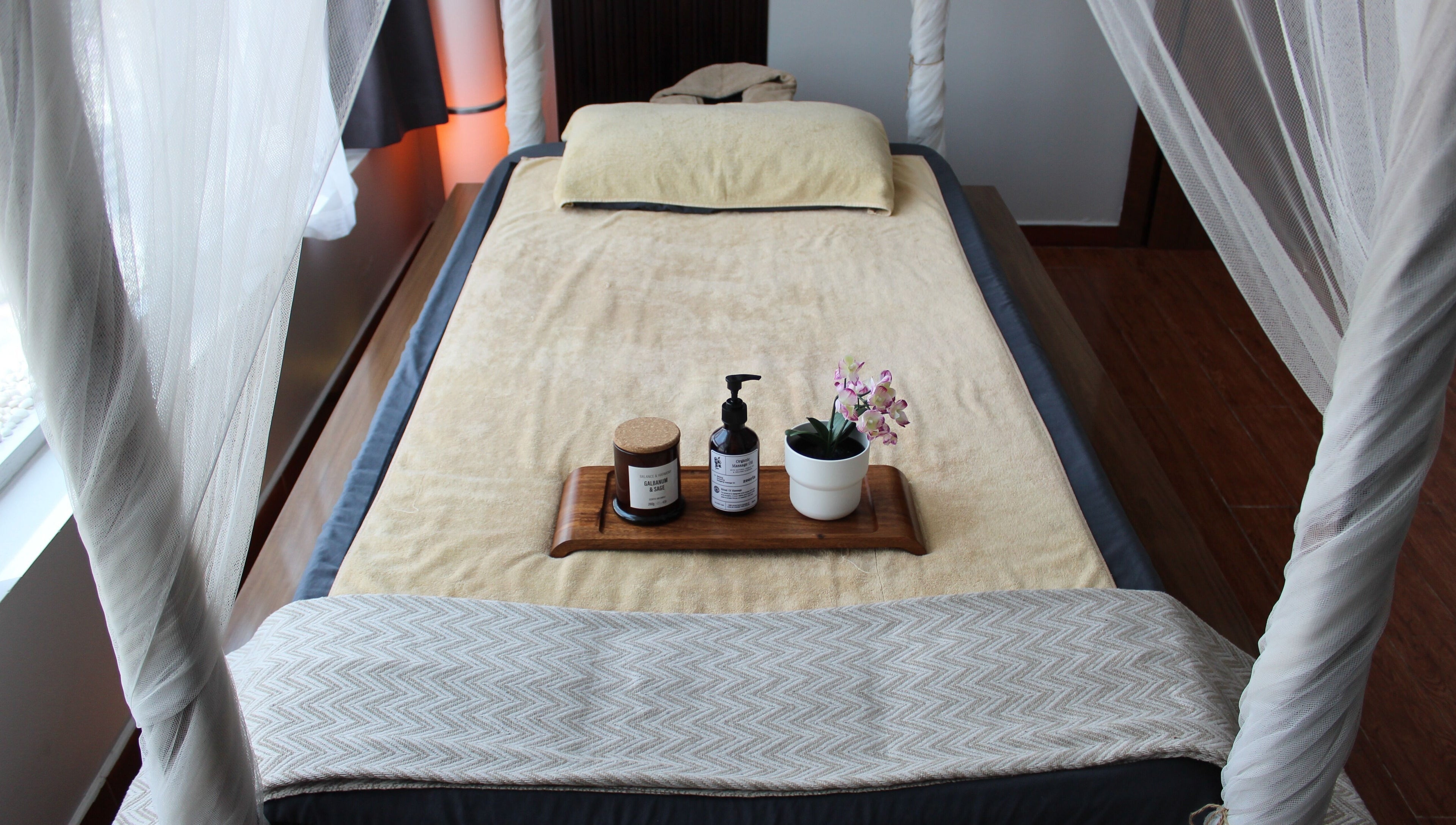Relaxing massage table setup at Zeerla Spa Media City, Dubai Media City, دبي, AE.