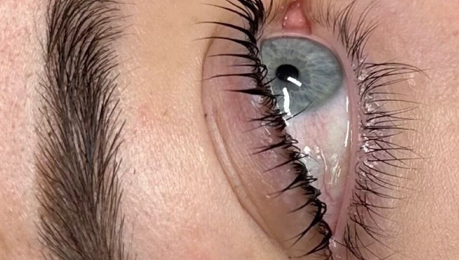 Close-up of styled eye lashes at The Bad B Lounge, Portsmouth, England, GB.