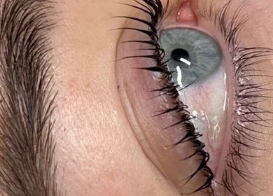 Close-up of styled eye lashes at The Bad B Lounge, Portsmouth, England, GB.