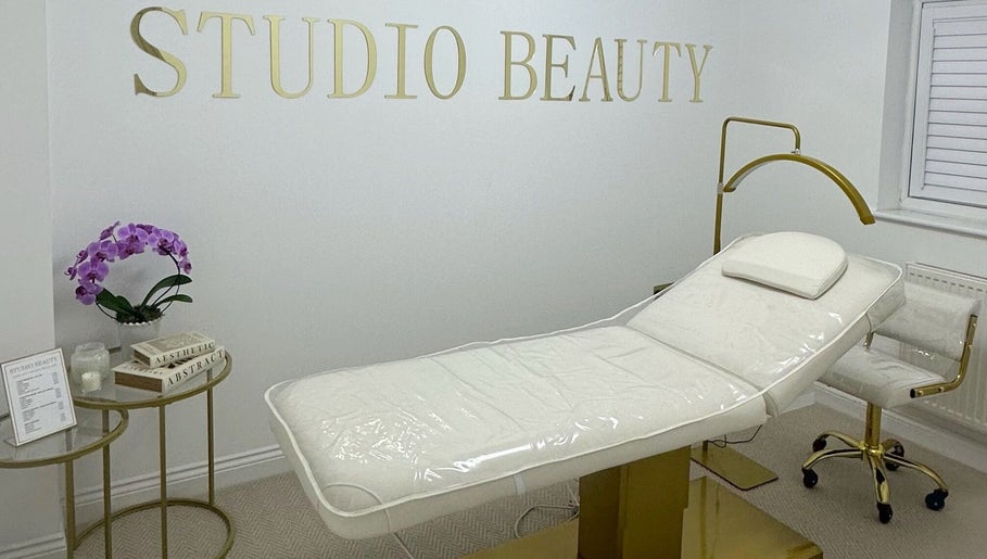 Luxurious beauty treatment room at Cracklewood Close, West Moors, England, GB with aesthetic decor.
