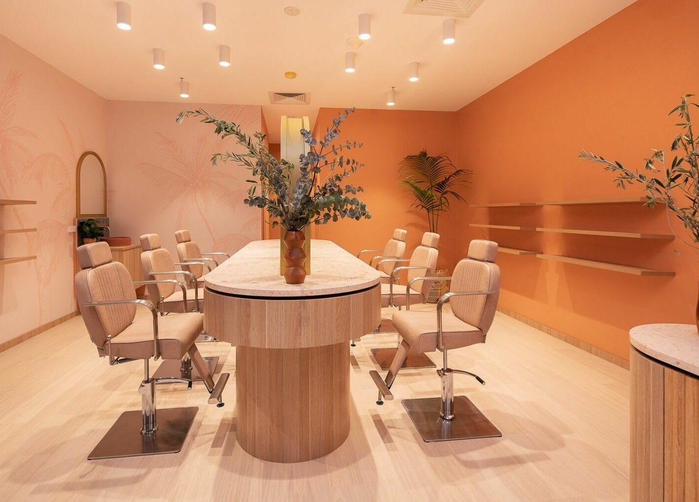 Sleek interior of Valley Brow & Beauty Bar - Salamander Bay, New South Wales, AU with modern salon chairs.