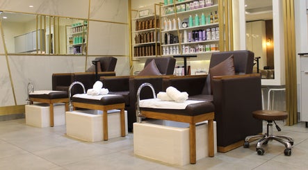 Luxurious pedicure chairs at Legend Beauty Centre, Dubai, Dubai, AE, offering a premium wellness experience.