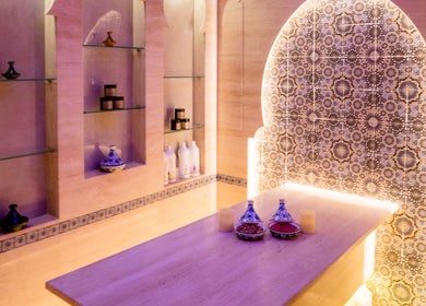 Luxurious spa interior at Legend Beauty Centre, Dubai, Dubai, AE with ornate tile design and relaxed ambiance.