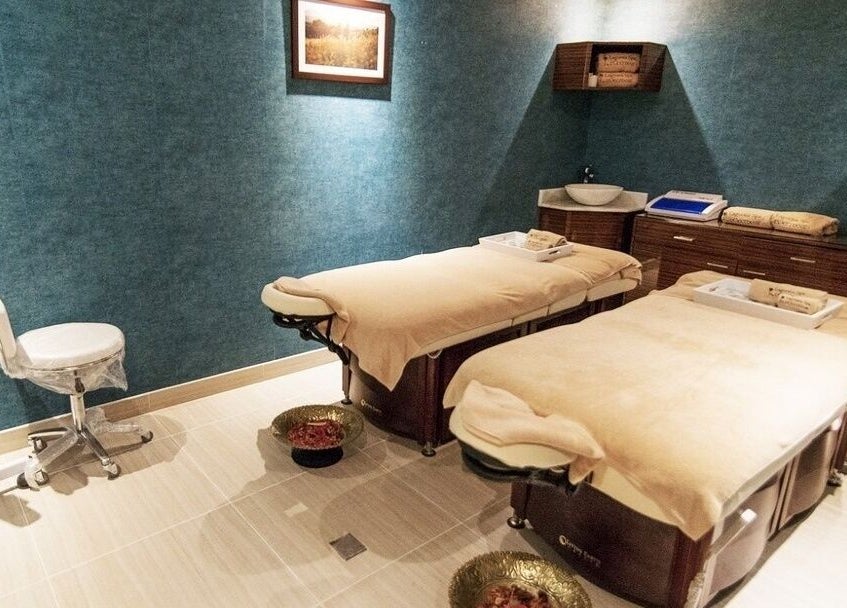 Serene treatment room at Haven Spa by Lagoona Beach Bahrain in Budaiya, Al-Muḥāfaẓat aš-Šamālīyah, BH.