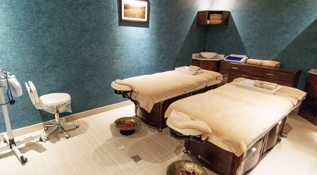 Serene treatment room at Haven Spa by Lagoona Beach Bahrain in Budaiya, Al-Muḥāfaẓat aš-Šamālīyah, BH.