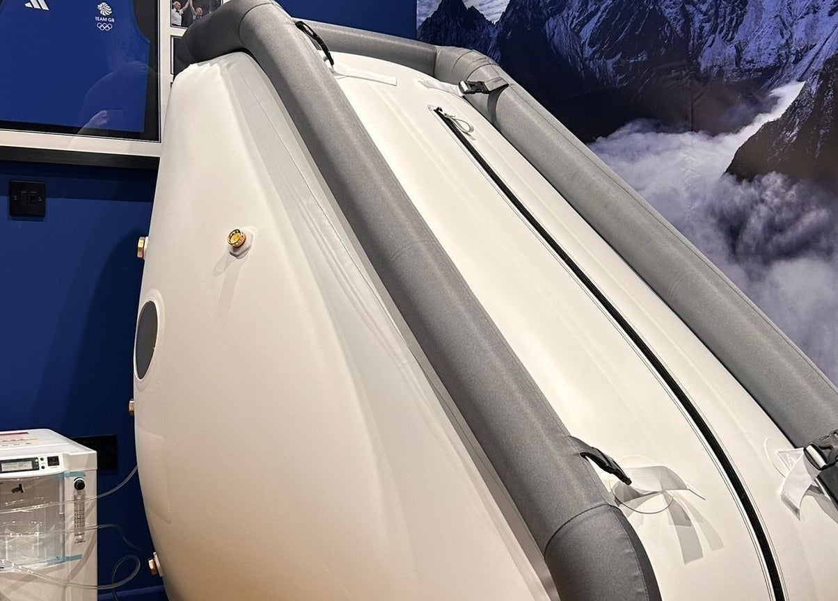 Oxygen chamber at The Wellness Lounge, Cardiff, Wales, GB, offering rejuvenating wellness treatments.