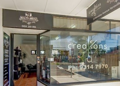Front entrance of Creations by Linda, Melbourne, Victoria, AU showcasing inviting salon design.