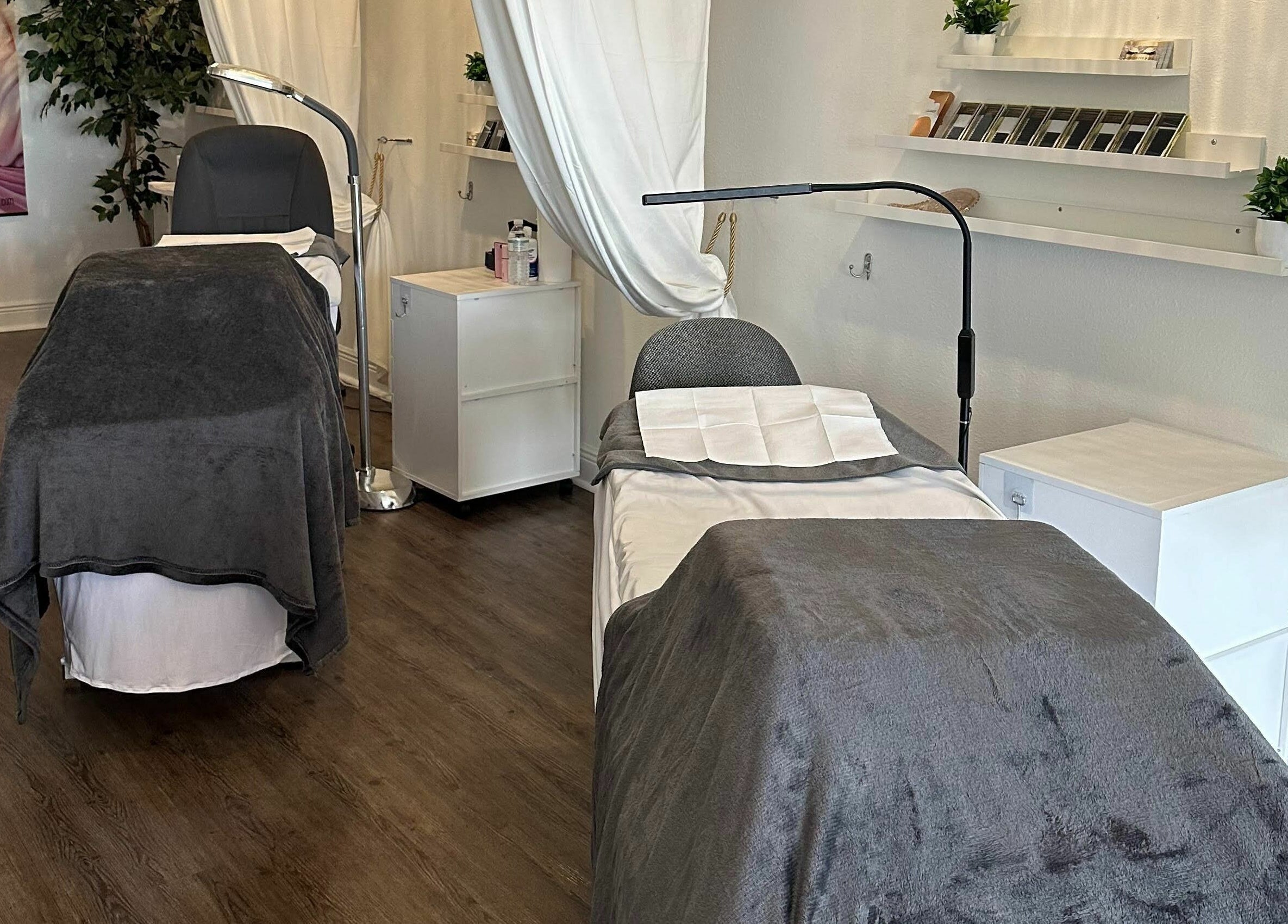 Tranquil spa beds at Lash Ology And Spa Cocoa, Cocoa, Florida, US, offering a serene wellness experience.