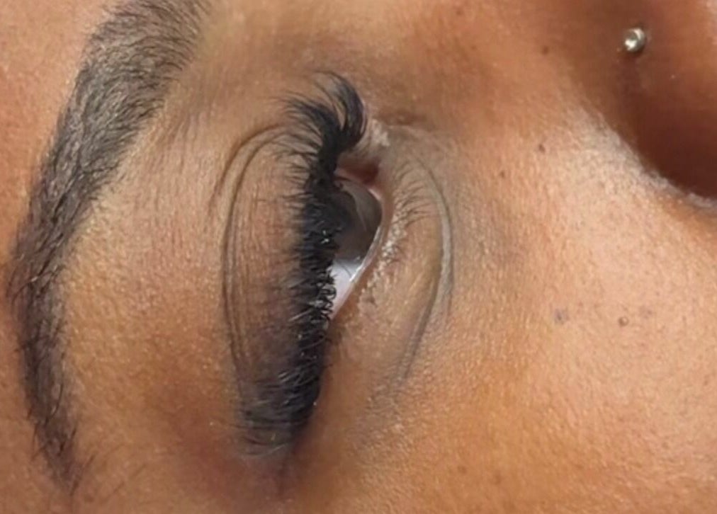 Close-up of eyelashes enhanced at Lash Ology And Spa Cocoa, Cocoa, Florida, US showcasing beauty and detail.