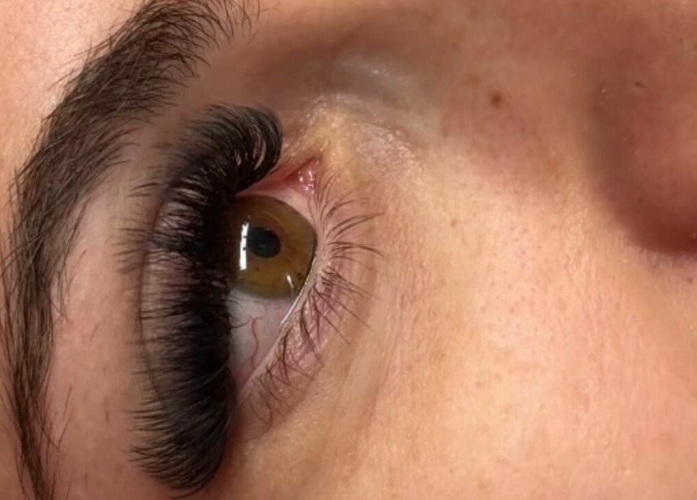 Close-up of lash extensions at Lash Ology And Spa Cocoa, Cocoa, Florida, US. Enhancing natural beauty.