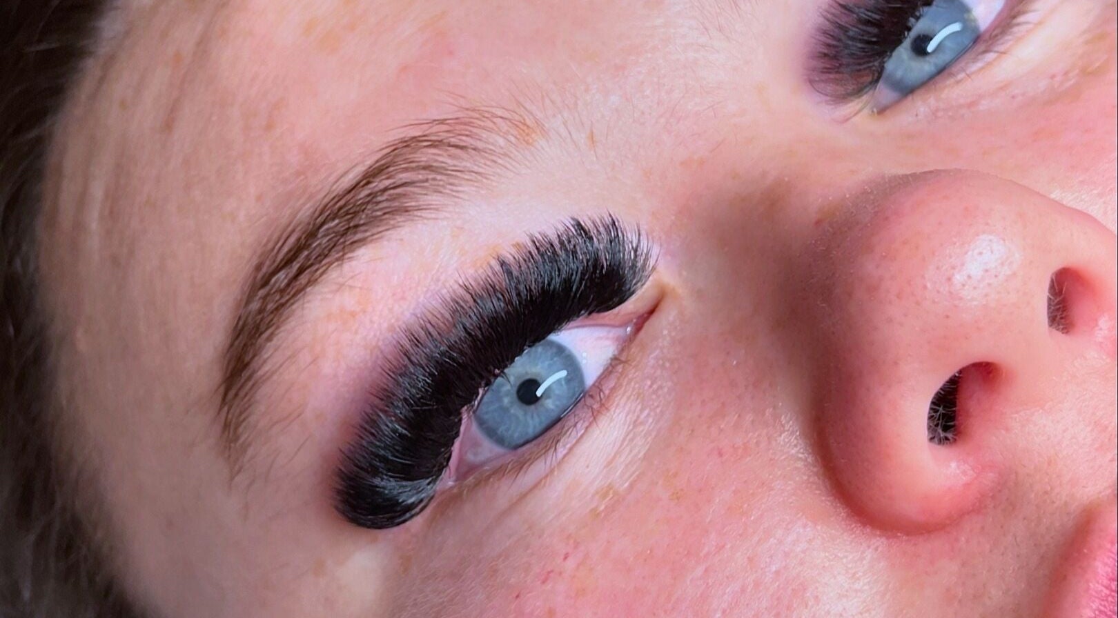 Close-up of eyelash extensions at Tias Lashes in Warnbro, Western Australia, AU showcasing detailed work.