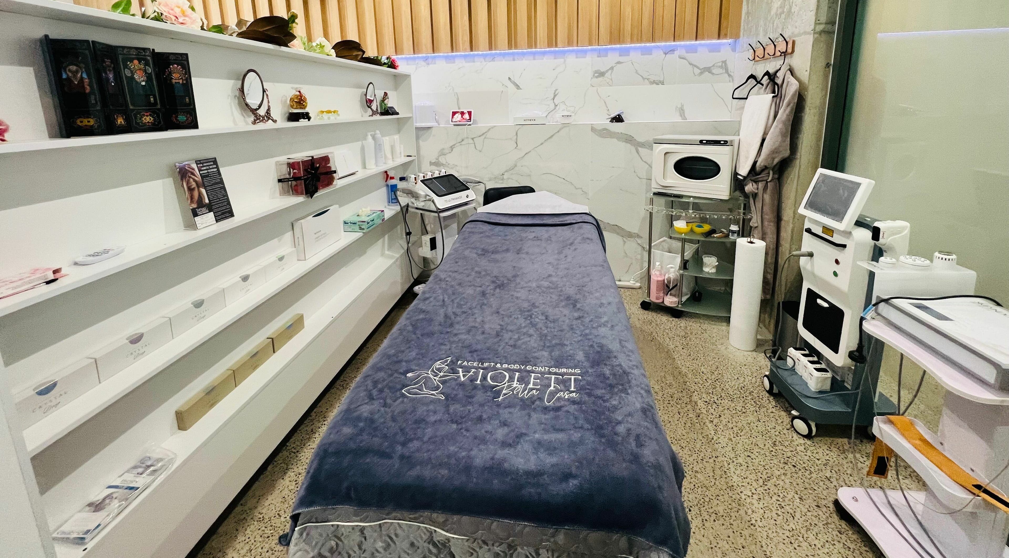 Violett Bella Casa treatment room with modern equipment in Homebush, New South Wales, AU for wellness services.