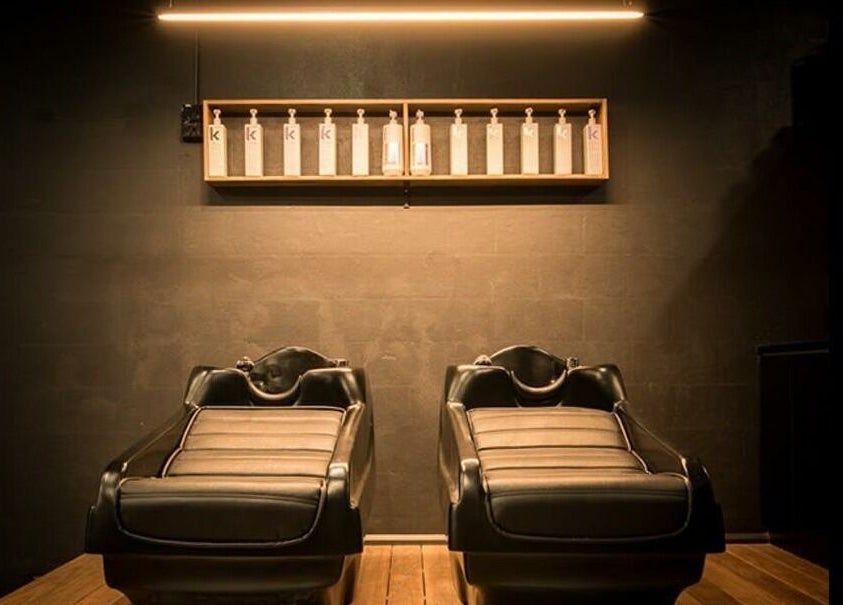 Elegant wash stations at Stable Space in Miami, Queensland, AU, featuring modern salon design.