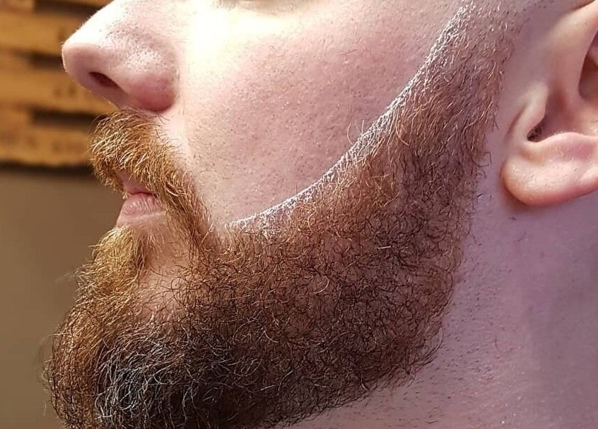 Close-up of a perfectly groomed beard at Prestige Barbers, Bebington, England, GB.