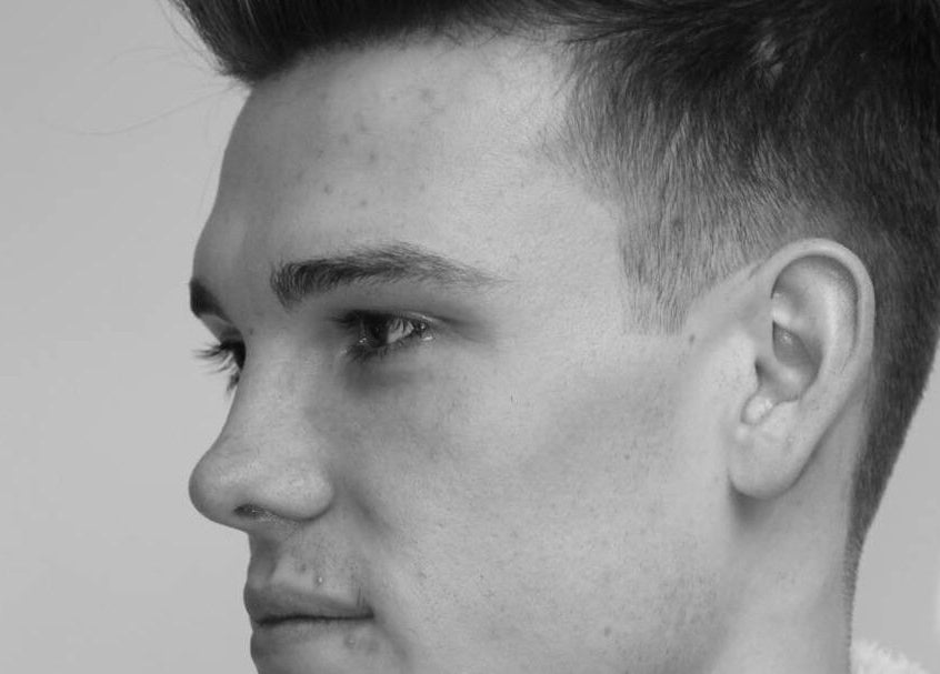 Close-up of a sleek modern haircut at Prestige Barbers, Bebington, England, GB showcasing expert styling.