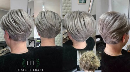 Sleek hair transformation at Hair Therapy Knysna, Knysna, Western Cape, ZA showcasing a stylish modern cut.
