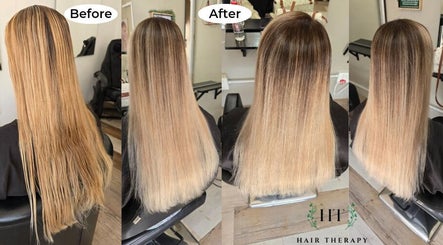Before and after hair treatment at Hair Therapy Knysna, Knysna, Western Cape, ZA, showcasing a smooth finish.