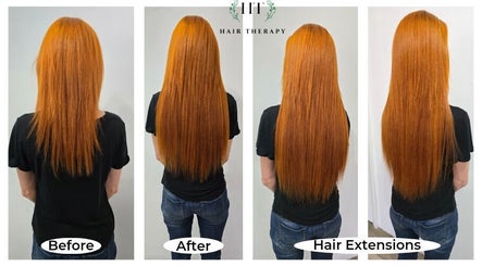 Transformative hair extensions at Hair Therapy Knysna, Knysna, Western Cape, ZA. Before and after views.