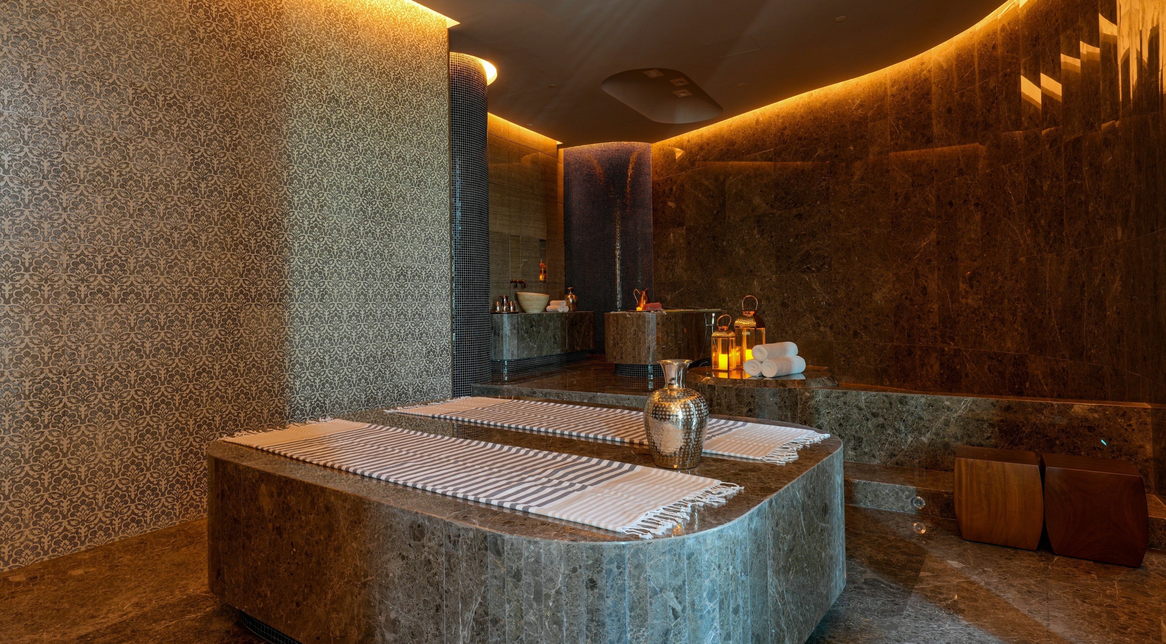 Luxurious spa interior at Wellbeings Holistic Healing, Marriott Jewel of the Creek, Dubai, AE.