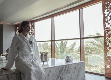Spa atmosphere at Wellbeings Holistic Healing, Fairmont, Ajman with a focus on luxury and tranquility. Ajman, AE.