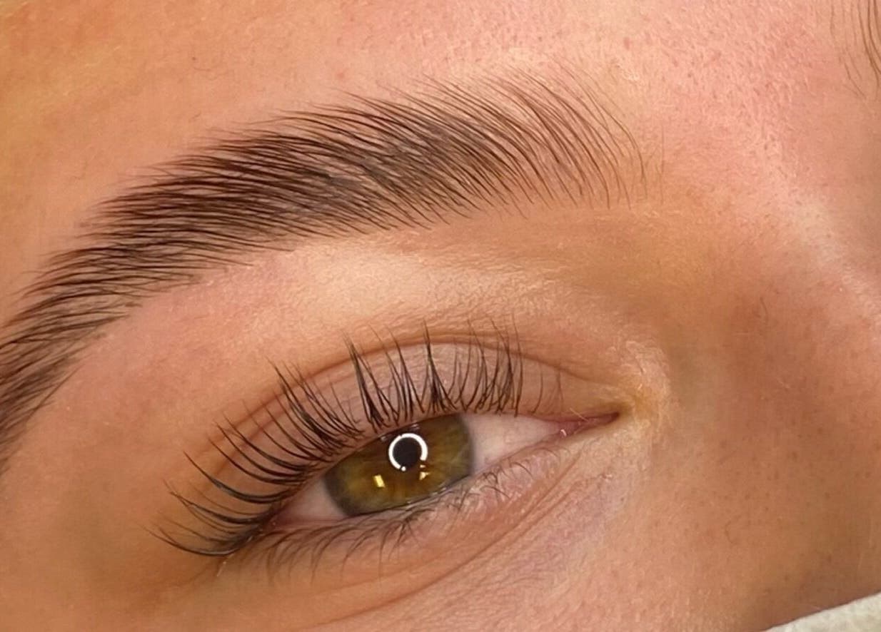 Perfectly groomed eyebrow at Selkie Skin, Mevagissey, England, GB, enhancing natural beauty.